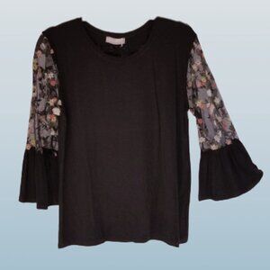 NWT Milan Kiss Floral Embroidered Top - 1X